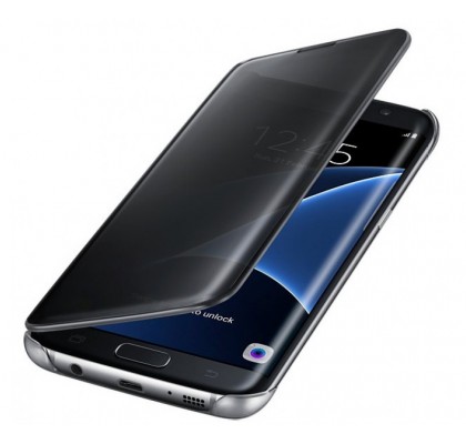 Husa Clear View Cover Samsung Galaxy S7 Edge, Black Series